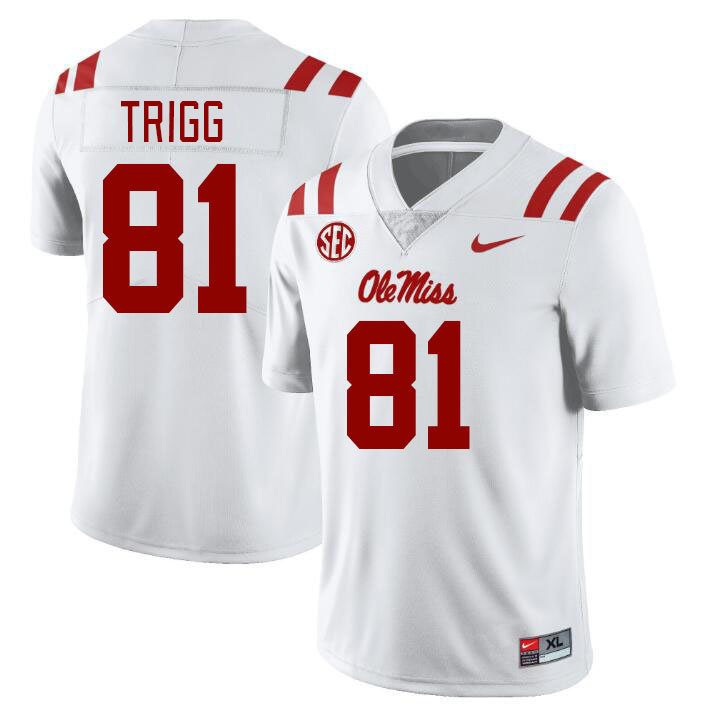 Ole Miss Rebels #81 Michael Trigg College Football Jerseyes Stitched Sale-White